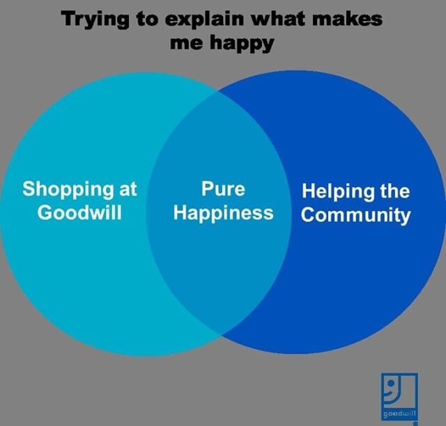Shop #Goodwill and feel good knowing that you are helping people in your community find a new start and build brighter futures! 
#GoodwillSR💙 #PureHappiness  #WhyGoodwill #ShopGoodwill